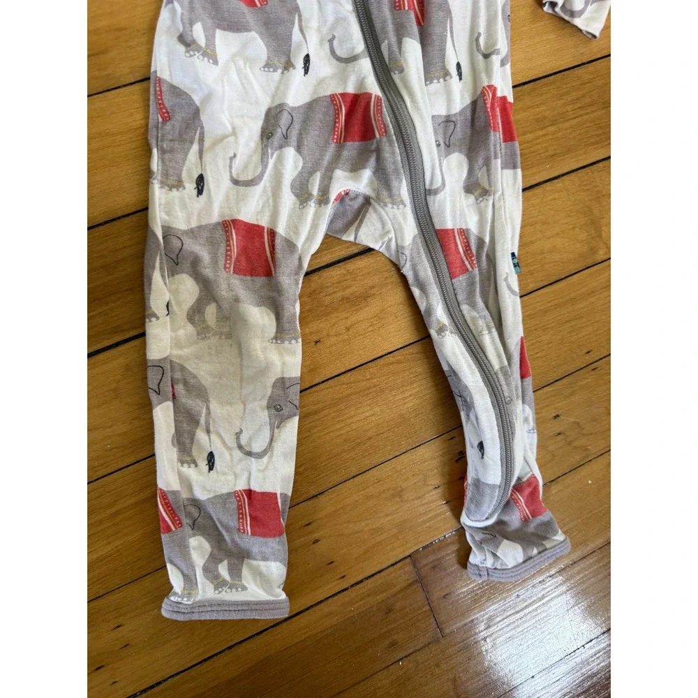 KicKee Pants circus elephant print bamboo footie sleeper soft lightweight infant